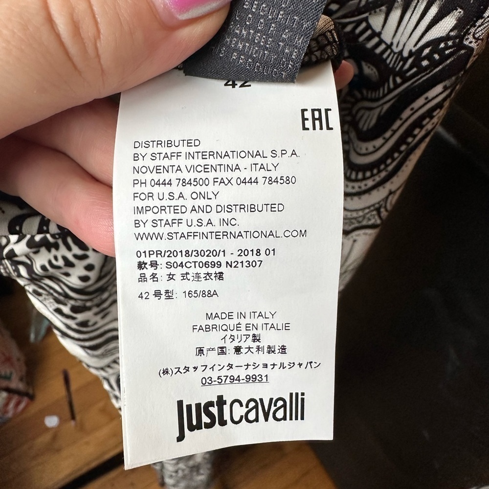 JUST CAVALLI SKETCH FLORAL CUT OUT DRESS - Picture 6 of 8
